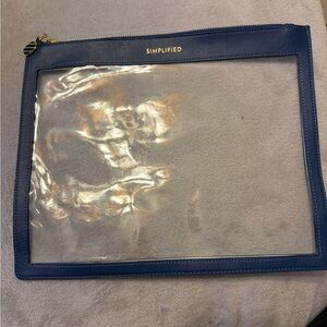 Navy Blue Transparent Toiletry Bag by Simplified